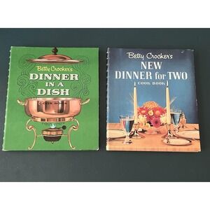 Betty Crocker Cookbooks Lot Of 2 Dinner in A Dish Dinner For Two 1st Ed VTG